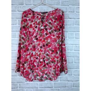 Zac & Rachel Floral Spring Sheer Pullover Blouse Women’s Small